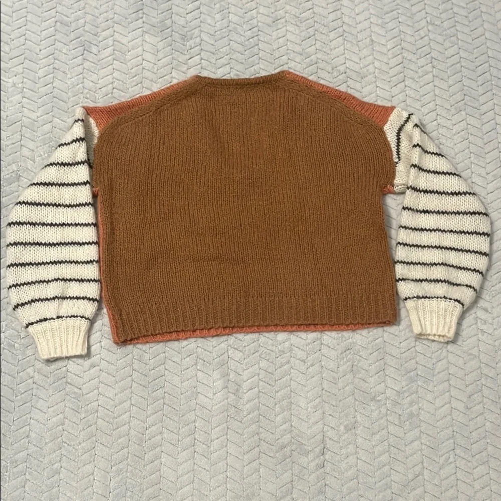 Madewell Sweater Womens Size XS Multicolor Striped V-Neck Balloon Sleeve Knit - Picture 8 of 8